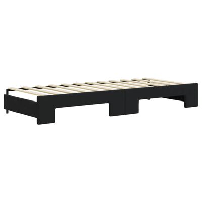 vidaXL Divano Letto Estraibile con Cassetti Nero 80x200 cm in Velluto