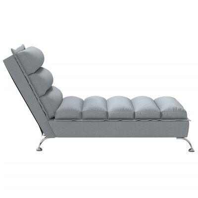 vidaXL Chaise Longue con Cuscini Grigio Chiaro in Tessuto