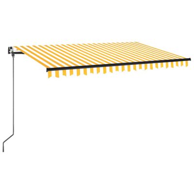 vidaXL Tenda da Sole Retrattile Manuale LED 400x350 cm Giallo Bianco