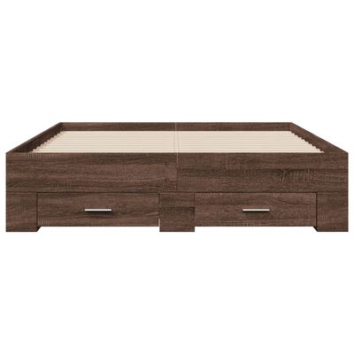 vidaXL Giroletto Cassetti Rovere Marrone 140x190 cm Legno Multistrato