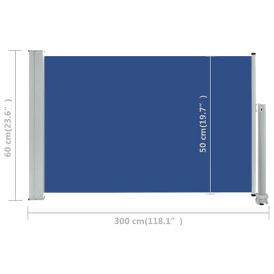 vidaXL Tenda Laterale Retrattile per Patio 60x300 cm Blu