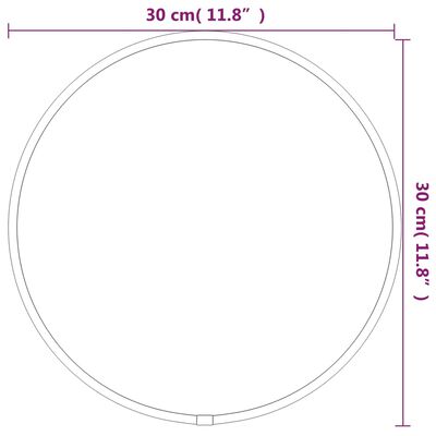 vidaXL Specchio da Parete Nero Ø 30 cm Rotondo