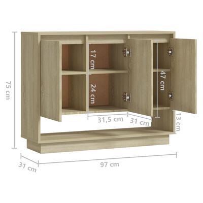 vidaXL Credenza Rovere Sonoma 97x31x75 cm in Truciolato