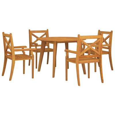 vidaXL Set Mobili da Pranzo per Giardino 5 pz Legno Massello di Acacia