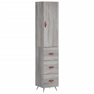 vidaXL Credenza Grigio Sonoma 34,5x34x180 cm in Legno Multistrato