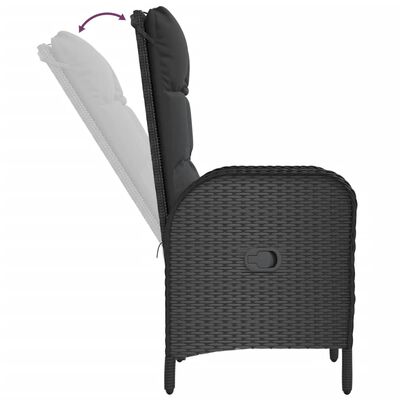 vidaXL Set da Pranzo da Giardino 4 pz con Cuscini Nero in Polyrattan