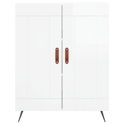 vidaXL Credenza 69,5x34x90 cm in Legno Multistrato Bianco Lucido