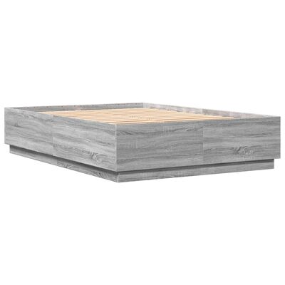 vidaXL Giroletto Luci LED Grigio Sonoma 140x200 cm Legno Multistrato