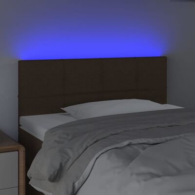 vidaXL Testiera a LED Marrone Scuro 90x5x78/88 cm in Tessuto