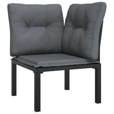 vidaXL Set Salotto da Giardino 6 pz in Polyrattan Nero e Grigio