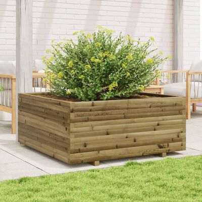 vidaXL Fioriera da Giardino 110x110x49,5 cm Legno di Pino Impregnato