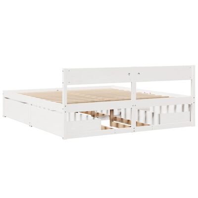 vidaXL Letto senza Materasso Bianco 180x200 cm Legno Massello di Pino