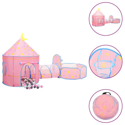 vidaXL Tenda da Gioco per Bambini Rosa con 250 Palline 301x120x128