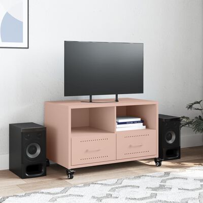 vidaXL Mobile TV Rosa 68x39x43,5 cm in Acciaio