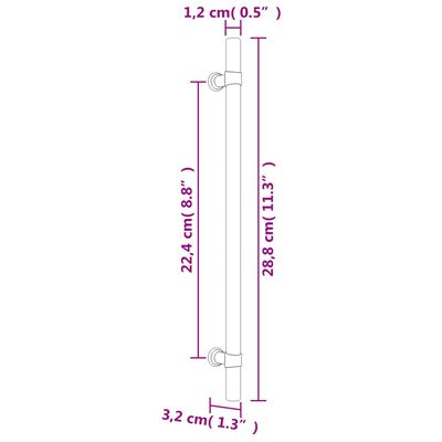 vidaXL Maniglie per Mobili 10 pz Bronzo 224 mm in Acciaio Inox