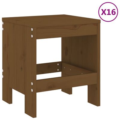 vidaXL Set da Pranzo da Giardino 17 pz ambra in Legno Massello di Pino