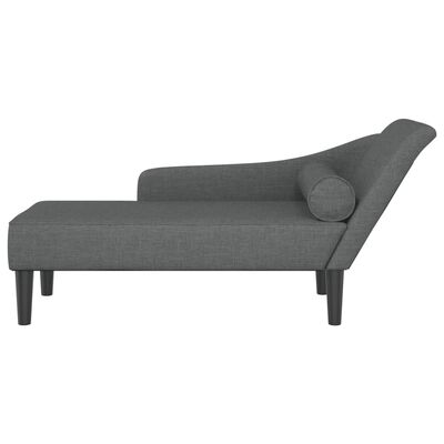 vidaXL Chaise Longue con Cuscini Grigio Scuro in Tessuto