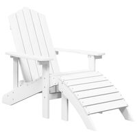 vidaXL Sedia da Giardino Adirondack con Poggiapiedi Bianca HDPE