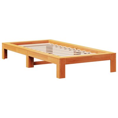 vidaXL Letto senza Materasso Marrone Cera 75x190 cm in Legno di Pino