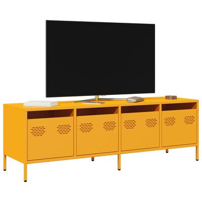 vidaXL Mobile TV Giallo Senape 135x39x43,5 cm in Acciaio