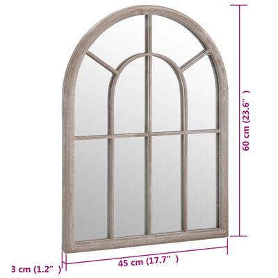 vidaXL Specchio da Giardino Sabbia 60x45 cm in Ferro per Uso Esterno