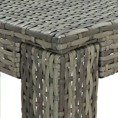 vidaXL Set Bar da Giardino 5 pz con Braccioli in Polyrattan Grigio