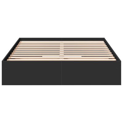 vidaXL Giroletto con Cassetti Nero 135x190 cm in Legno Multistrato