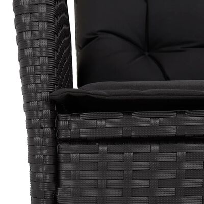 vidaXL Set da Pranzo da Giardino 5 pz Nero con Cuscini in Polyrattan