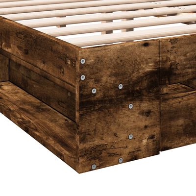 vidaXL Giroletto con Cassetti Rovere Fumo 140x200 cm Legno Multistrato