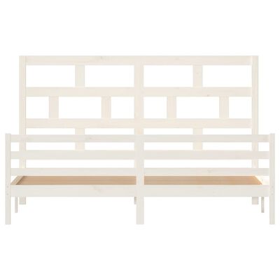 vidaXL Giroletto Bianco in Legno Massello di Pino 200x200 cm