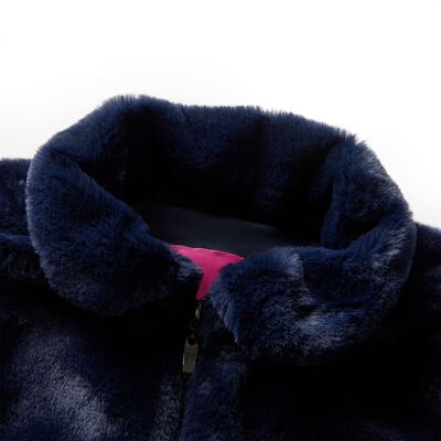 Cappotto per Bambini in Pelliccia Sintetica Blu Marino 116