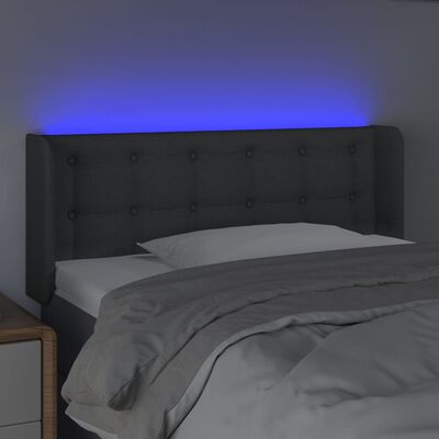 vidaXL Testiera a LED Grigio Scuro 83x16x78/88 cm in Tessuto