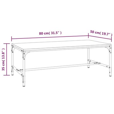 vidaXL Tavolino da Salotto Rovere Fumo 80x50x35 cm Legno Multistrato