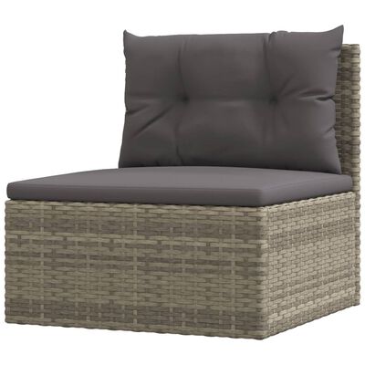 vidaXL Set Divani da Giardino 8 pz con Cuscini in Polyrattan Grigio