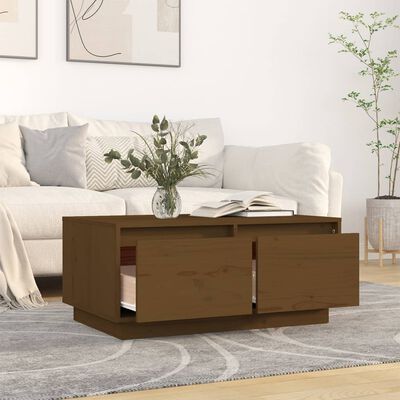 vidaXL Tavolino da Salotto ambra 80x50x35 cm Legno Massello di Pino