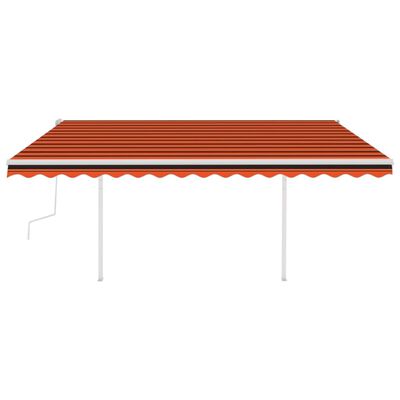 vidaXL Tenda da Sole Manuale con LED 4x3,5 m Arancione e Marrone