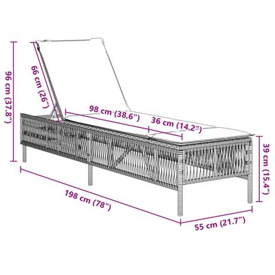 vidaXL Lettini Prendisole 2 pz con Cuscini Marrone in Polyrattan