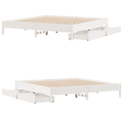 vidaXL Letto senza Materasso Bianco 180x200 cm Legno Massello di Pino