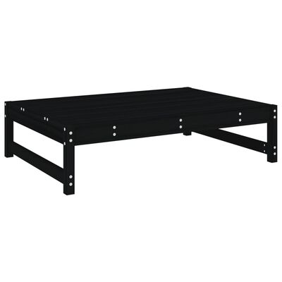 vidaXL Poggiapiedi da Giardino 120x80 cm Legno Massello di Pino Nero