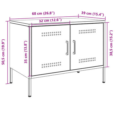 vidaXL Mobile TV Antracite 68x39x50,5 cm in Acciaio