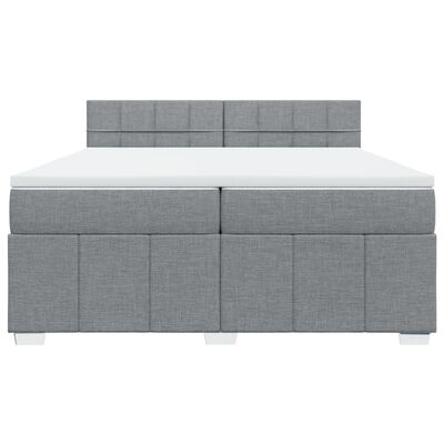 vidaXL Giroletto a Molle con Materasso Grigio Chiaro 200x200cm Tessuto