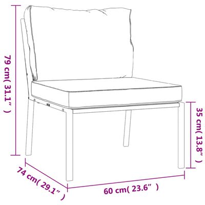 vidaXL Set Salotto da Giardino 7pz con Cuscini Sabbia in Acciaio