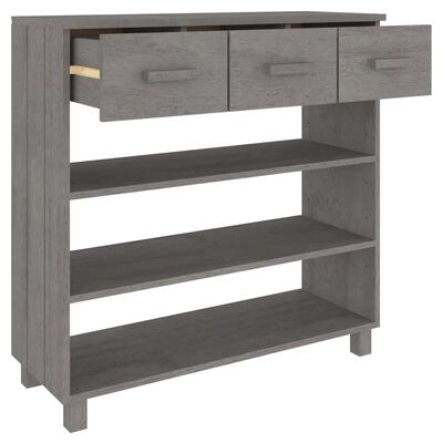 vidaXL Consolle HAMAR Grigio Chiaro 90x35x90 cm Legno Massello di Pino