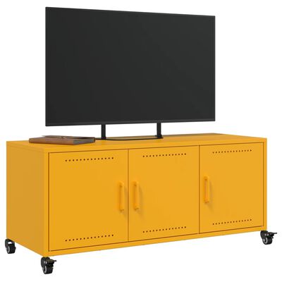 vidaXL Mobile TV Giallo Senape 100,5x39x43,5 cm in Acciaio