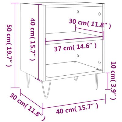 vidaXL Comodini 2 pz Grigio Cemento 40x30x50 cm in Legno Multistrato