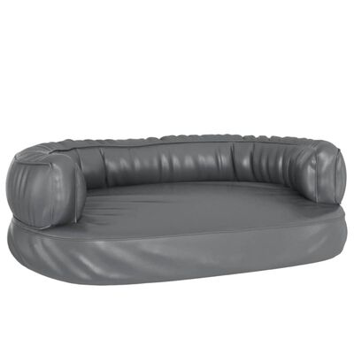 vidaXL Letto Cani Ergonomico Gommapiuma Grigio 60x42 cm in Similpelle