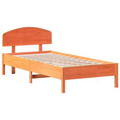 vidaXL Giroletto senza Materasso Marrone Cera 100x200 cm Legno di Pino