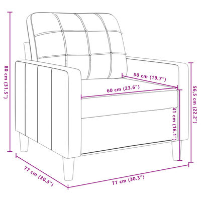 vidaXL Poltrona Blu 60 cm Velluto