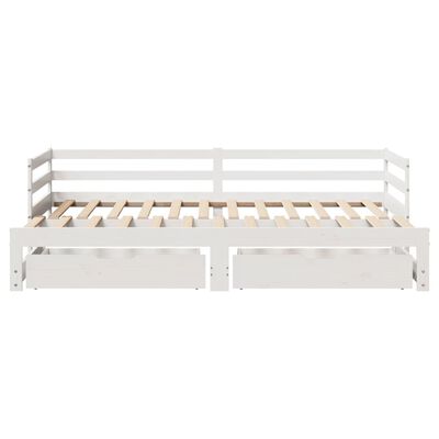 vidaXL Dormeuse Letto Estraibile e Cassetti Bianca 80x200cm Legno Pino