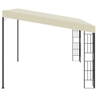 vidaXL Gazebo a Parete 3x4 m Crema in Tessuto